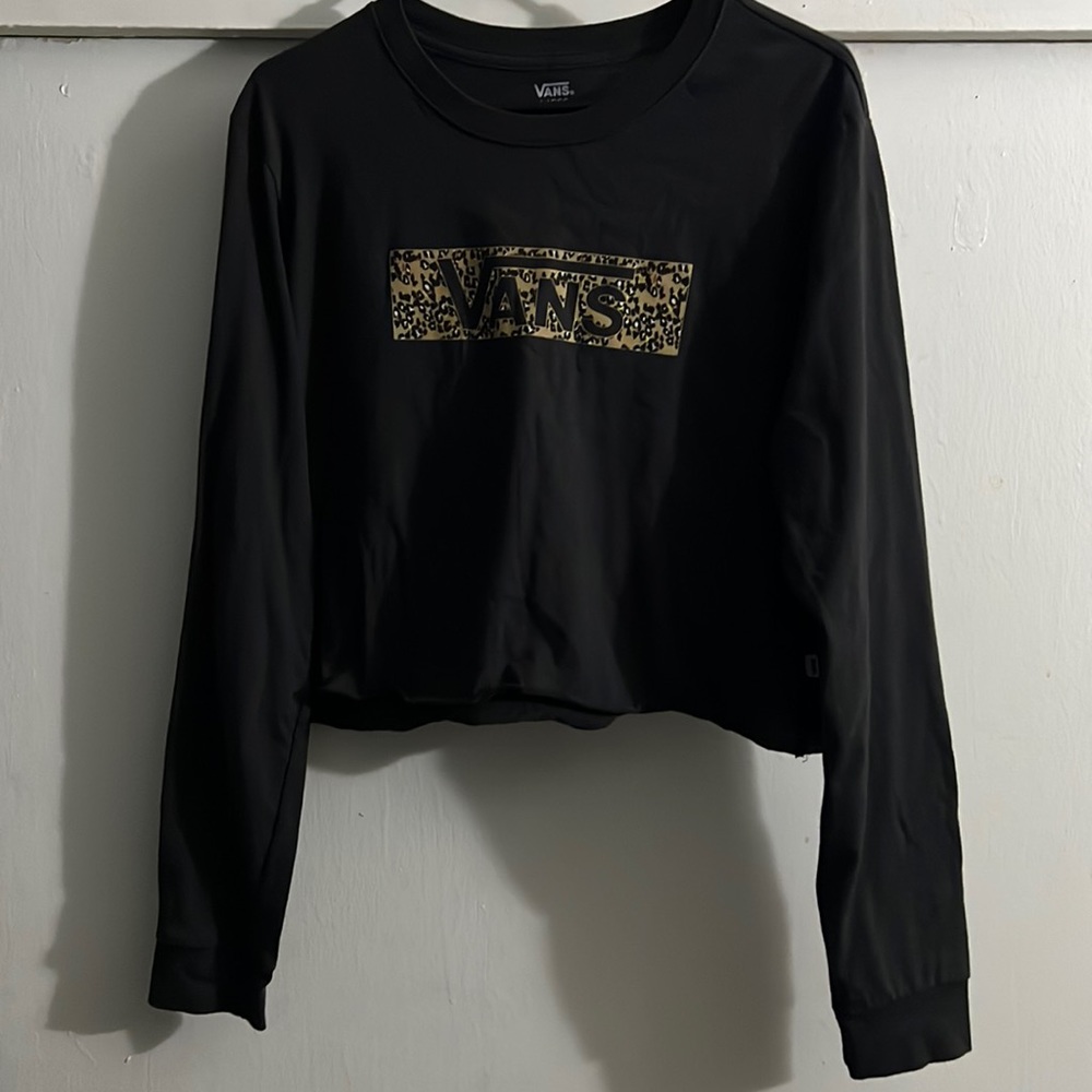 Vans leopard print long sleeve crop top